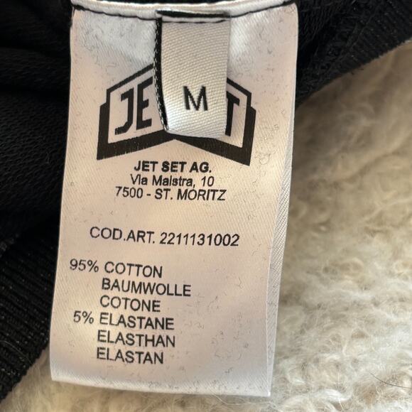 NWT Jet Set Medium Lurex Black Full Zip Hoodie Jacket Cotton Blend Italy - Picture 11 of 12